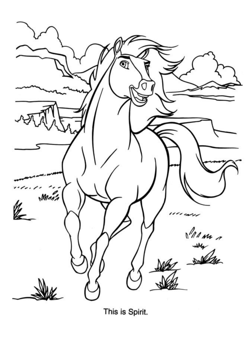 Desenho para colorir de Spirit a galope