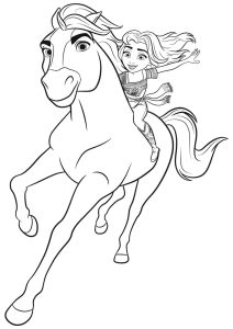 Desenho para colorir de Lucky a galopar no Spirit