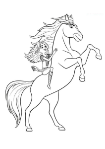 Desenho para colorir de Spirit empinado com a Lucky