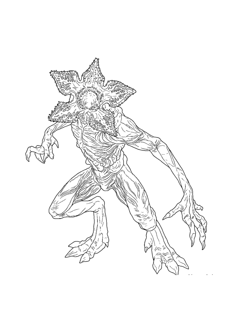 Desenho para colorir de Demogorgon de corpo inteiro
