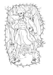 Desenho para colorir de Eleven rodeada de luzes de Natal