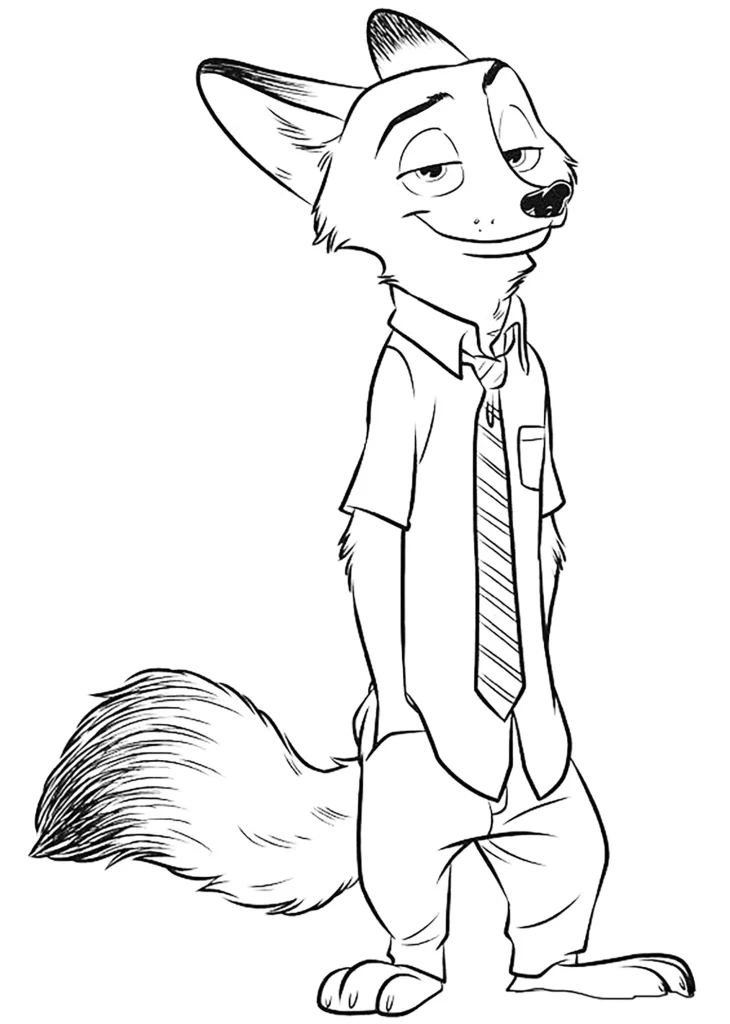 Desenho para colorir de Nick de corpo inteiro