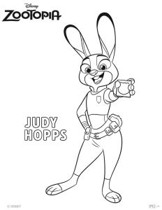 Desenho para colorir de Judy Hopps com o nome